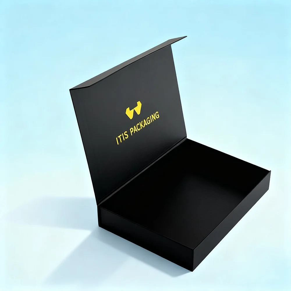 Luxury Phone Case Box | Custom Grey Board Magnetic Folding Packaging | Embossed Mini Gift Box with Protective Design