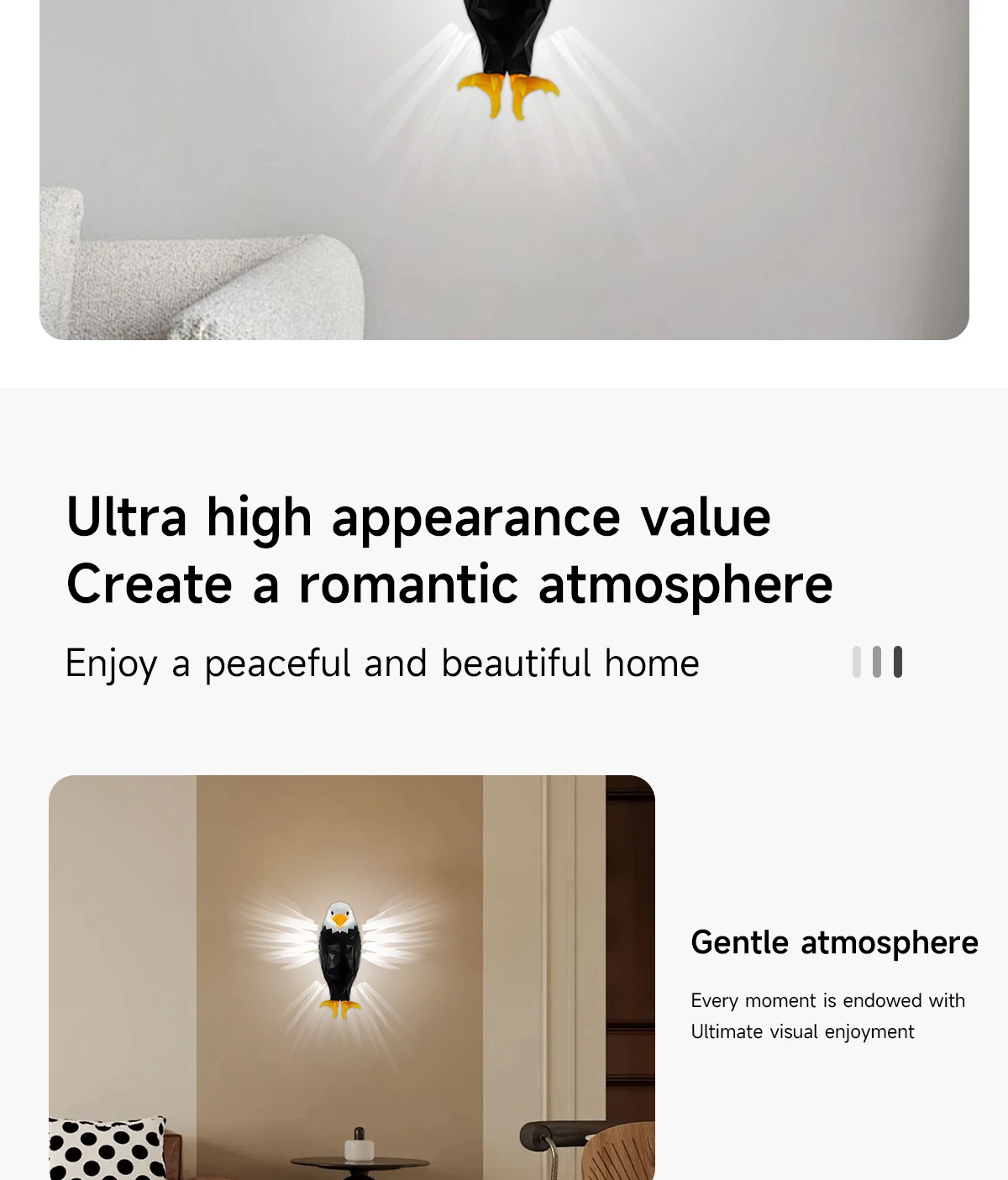 Eagle Wall Lamp Simple Animal Projection Lamp Magnetic Wall Hanging Personality Light Luxury Creative Home Night Light