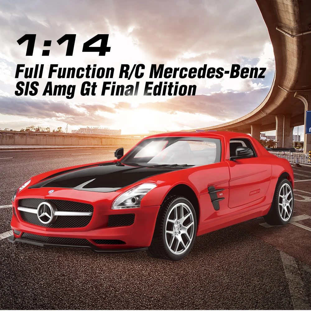 RASTAR Benz Remote Control Car |1:14 RC Mercedes Benz SLS AMG Model Car Toy  Car for Kids, Open Doors by Manual White 27 MHz/40 MHz