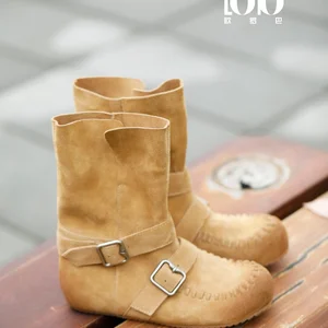 Retro Winter Women's Boots with Raised Inner Height, Calf slip Cover,  Fashionable Women's Shoes