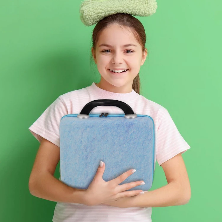 Premium Large Light Grey Felt Clothes Makeup Book Toy Storage Box