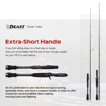 For Carbon Float Tube Fishing Rod-Hard Action 2-Piece Lake Use Short Handlebar Design – Hard Lure – view 5