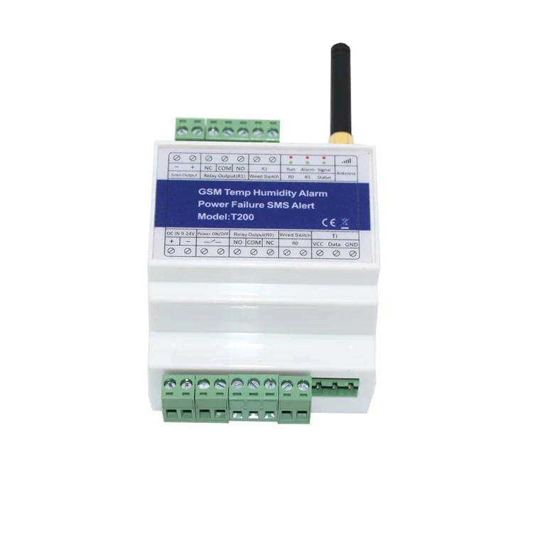 GSM T200 Temp Humidity Alarm System with Power Failure SMS Alert Feature  2G