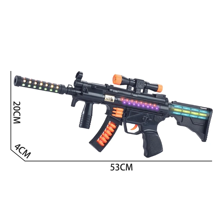 MP9おもちゃのサブマシンガン、プラスチック製電池式ガン、点滅ライト