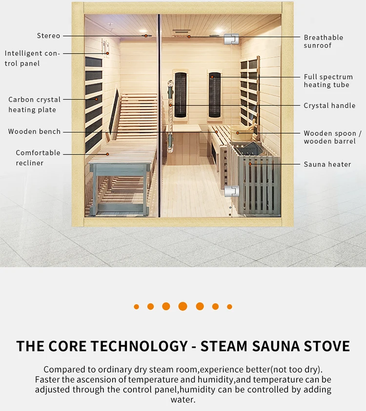 New model 4 people infrared sauna room house