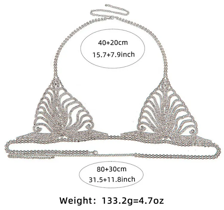 Qs Wholesale High Quality Full Diamond Rhinestone Body Chain Sexy