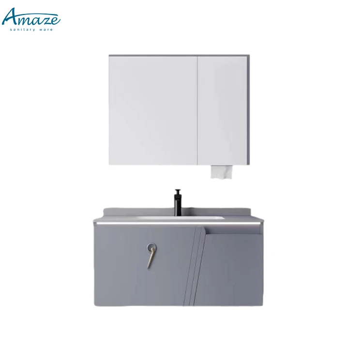 China factory customize modern bath furnature wall mounted bathroom cabinet vanity with sink manufacture