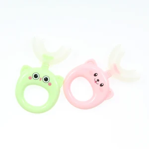 Hot Selling Infant Baby U Shaped Silicone Toothbrush Round Grip Easy Hold Food Grade Safety High Quality Tooth Brush