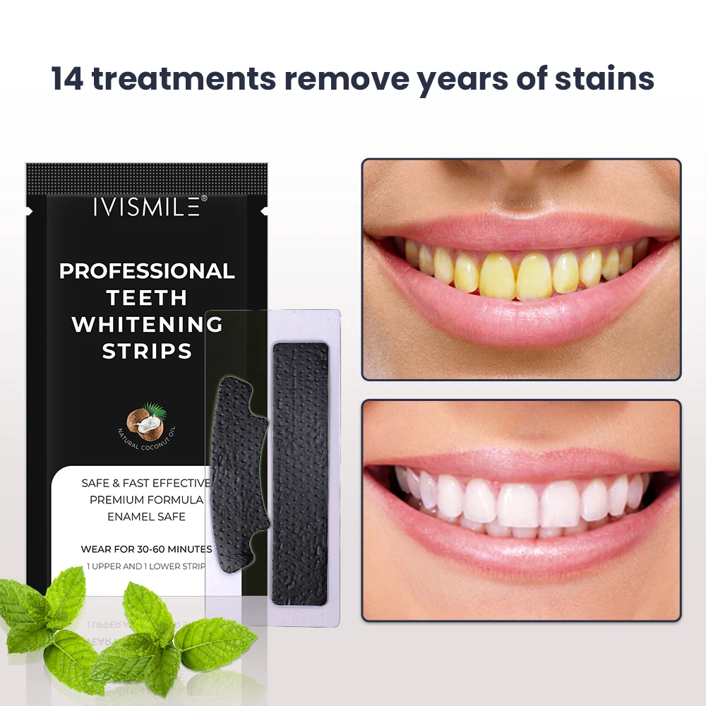 IVISMILE Professional Fast Result 28pcs Teeth Whitening Dry Strips Dental Whitening Strips