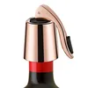Tapón con asa para botella de vino, color oro rojo, con tapa negra - en caja.