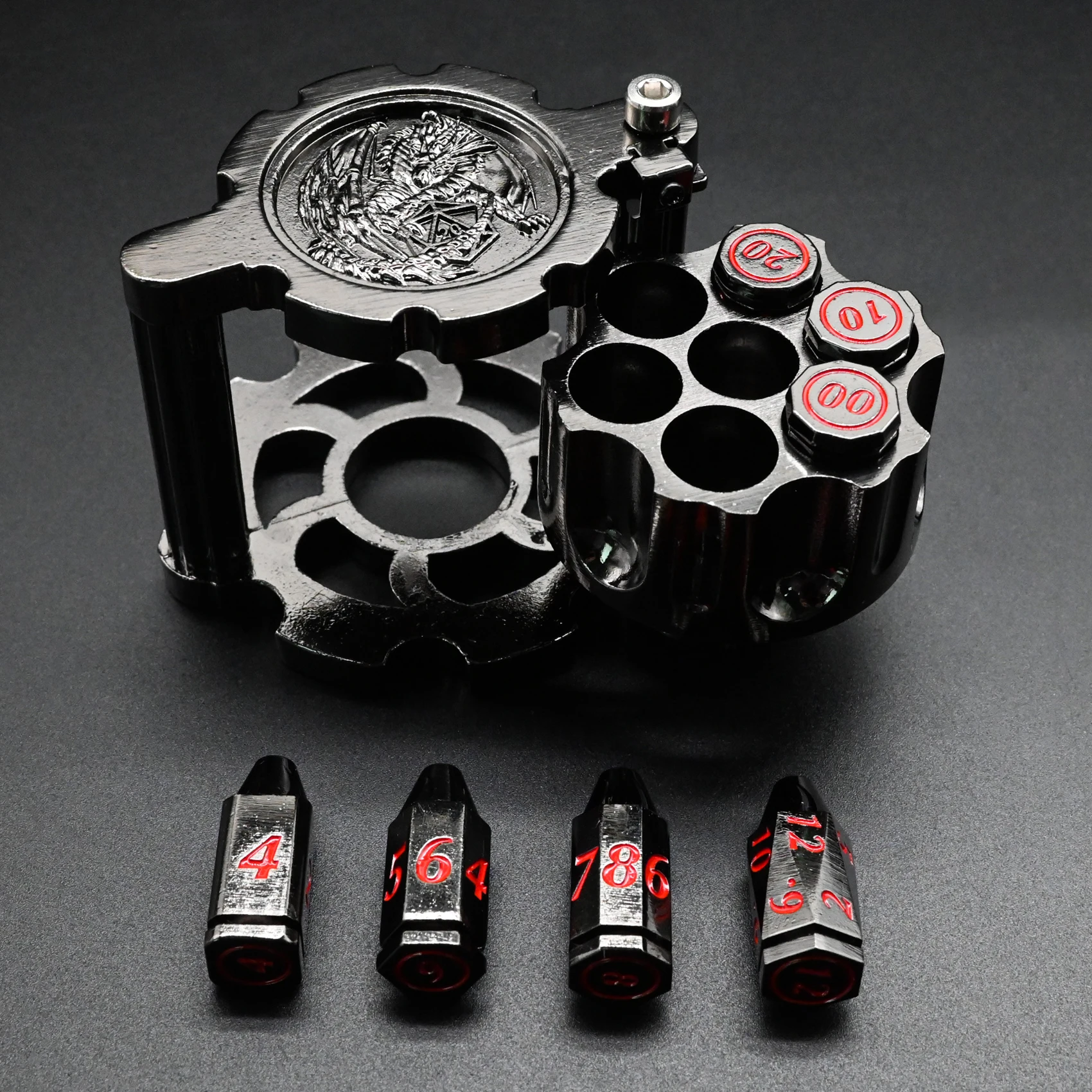 In Stock Cyberpunk Rotating Revolver Embossed Dragon Polyhedral Bullet ...