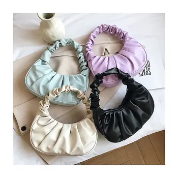 9 colors Retro Women Pleated Cloud Bags Brand Designer PU Leather Wrinkled Ladies Handbags 2022 D0585