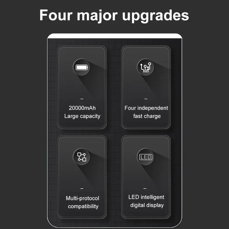 Portable Power Bank Case 6*18650 USB Battery Storage Box Fast Charge ...