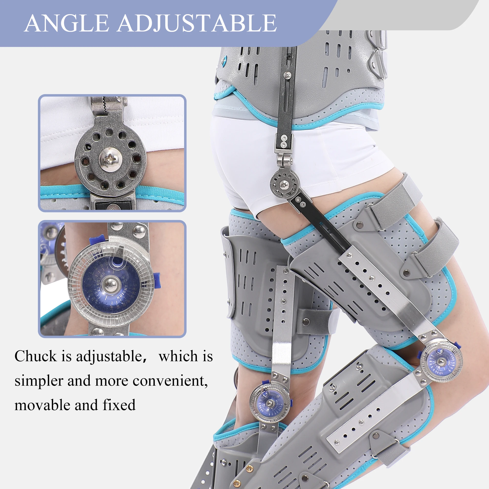 Adjustable Durable Reusable Knee Ankle Foot Orthotic Brace Hip Sacrum Waist Adjustable Hip Joint Rehabilitation Equipment