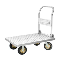 Iron trolley Platform Trucks with Fence Folding Hand Truck Portable Platform Cart Collapsible Dolly with Mesh Wire