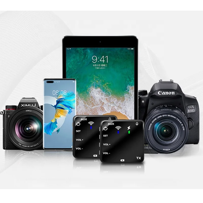 Xtuga CMX4 CMX3 Camera Smartphone Ultracompact Wireless Microphone Dual Channel Mic for DSLR
