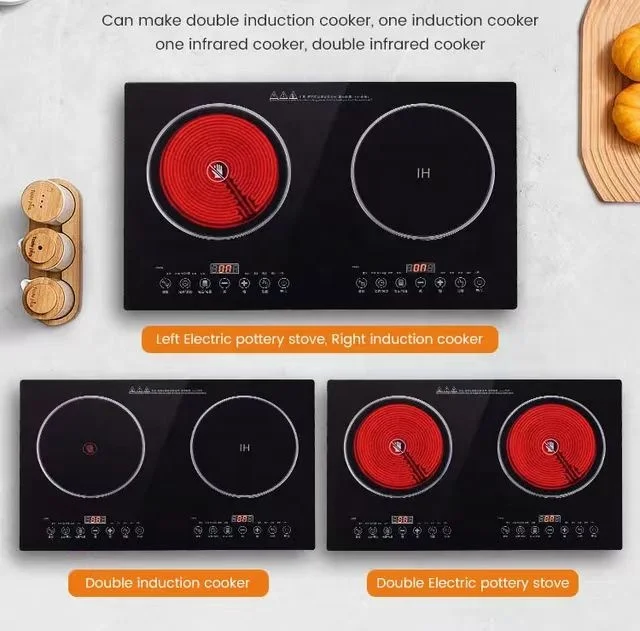 Hot Sale 2 Burners Electric Stove Induction Cooker 110V/220V Kitchen Restaurant Tabletop aperçu 3