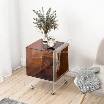 Acrylic small coffee table transparent sofa side table bathroom corner table waterproof stool