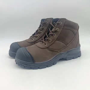 ZS Autumn Industrial Safety Shoes Unisex Brown First Layer Nubuck Lace-Up TPU Protective Toe Anti-Smash Anti-Puncture Exported