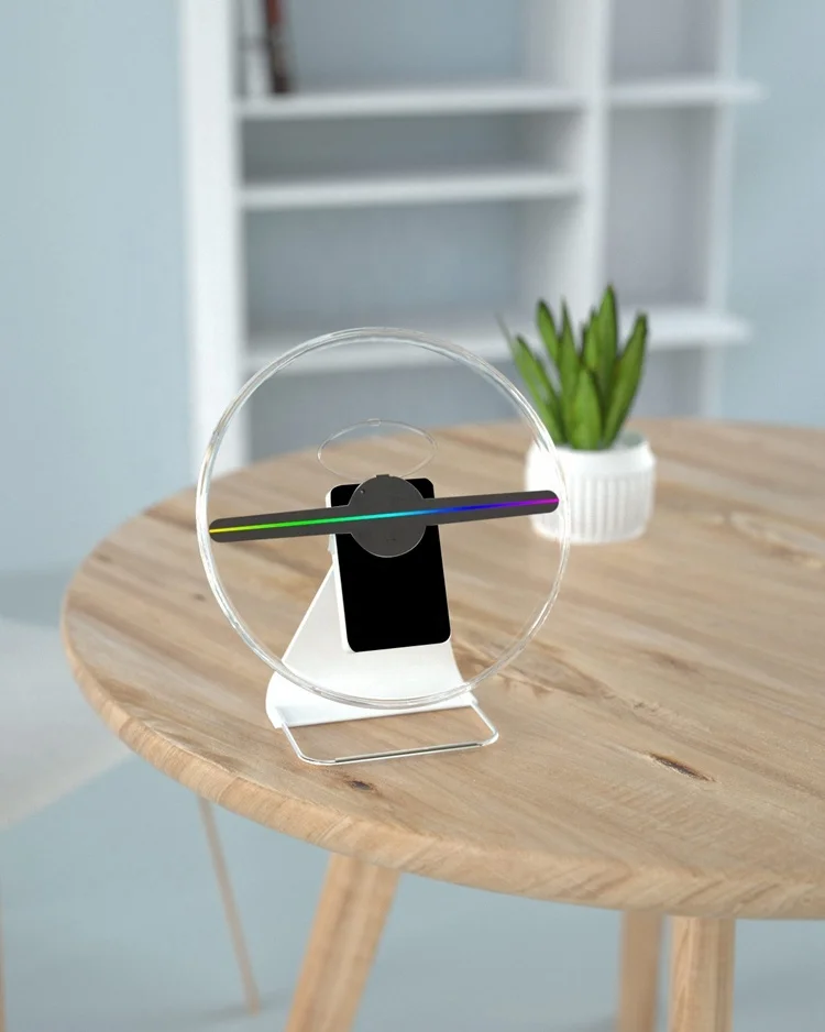 3d Projection Fan 30cm RechargeableTabletop Hd Desktop Hologram Advertising