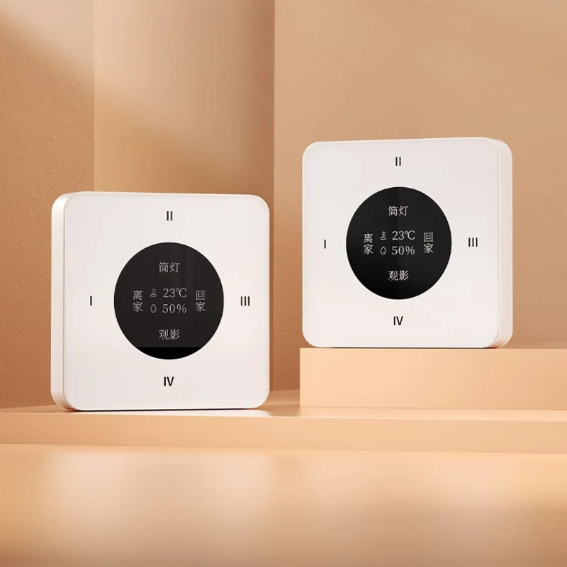 Linptech Smart Wireless Scene Switch Key KS1 Pro Auto Temperature Humidity Sensor Remote Control Switch Work for Xiaomi