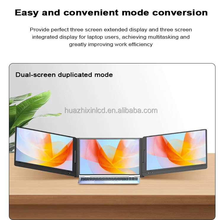 14'' Type-C Triple Portable Monitor - 1080P Gaming Screen