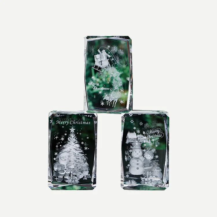 Small Bridge Various Customized Decorations 3D Gifts 3D Laser Glass Crystal Crafts for Merry Christmas Gifts