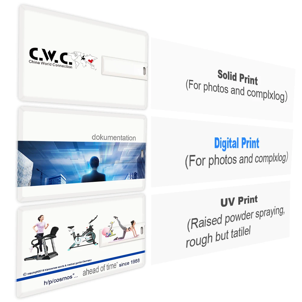 Custom Logo Card Shape USB Plastic Memory Stick 32GB 64GB ATM Pendrive Credit Business Card USB Flash Drive