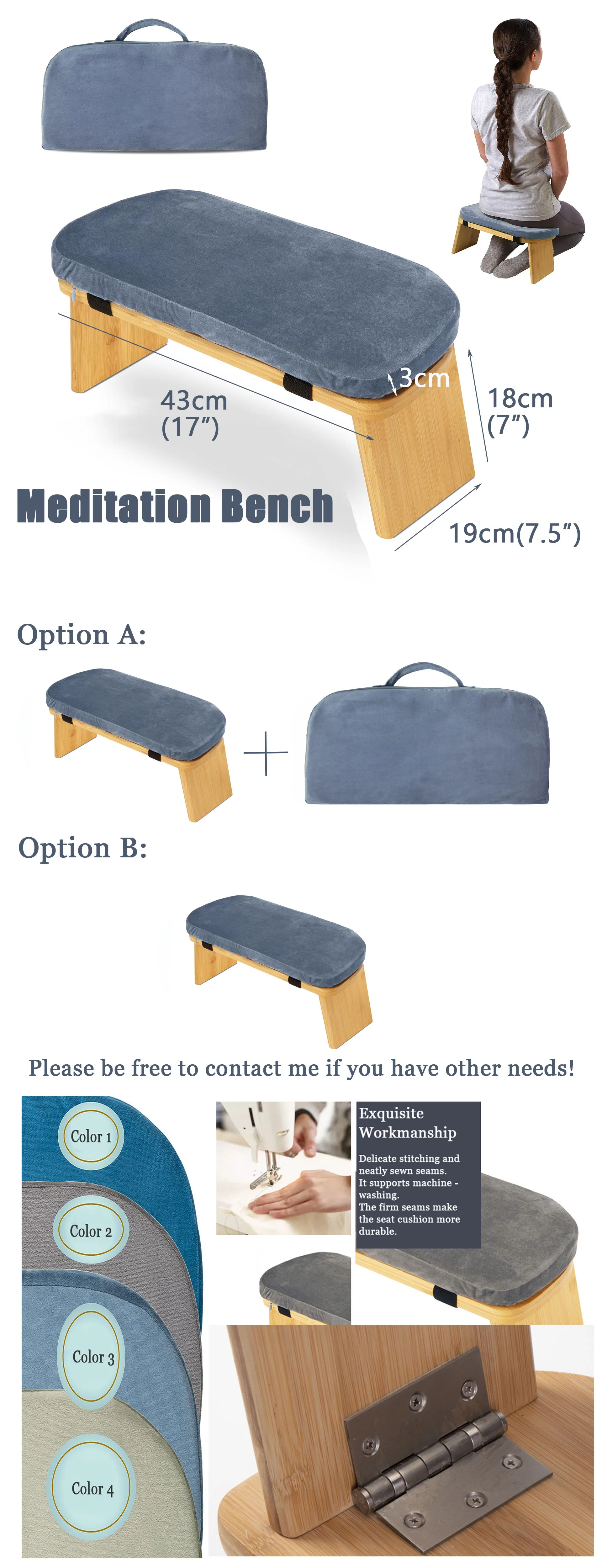 Relax Stool Hot Sale Meditation Bench Foldable Ergonomic Meditation Stool Sturdy ...
