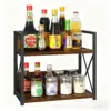 Brown square tube round steel bar desktop stand