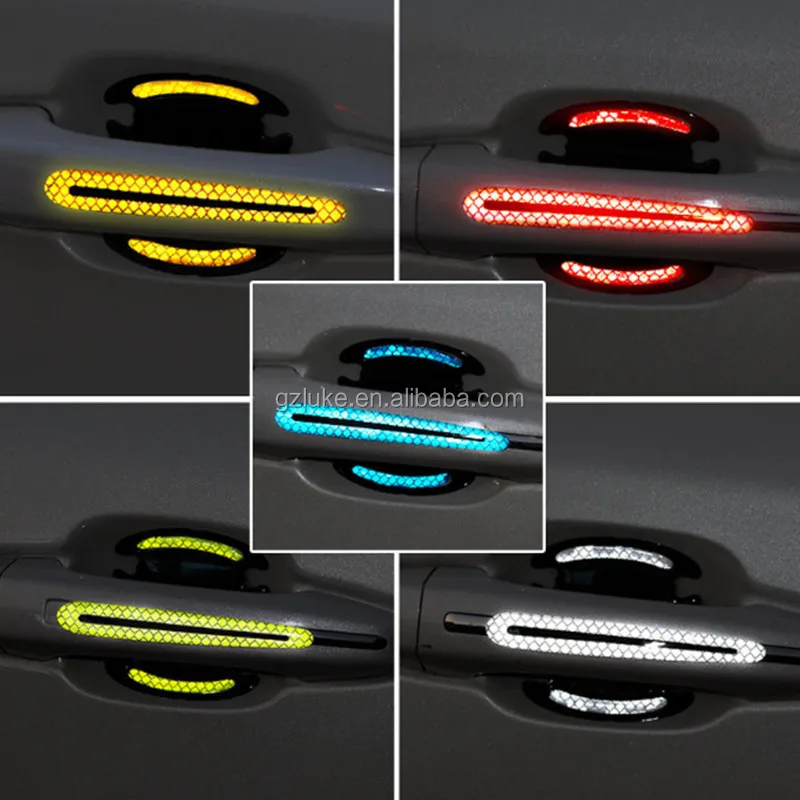 QianBao Car Outer Wrist Door Handle Reflective Stickers Universal Safety Reflective Warning Scratch Resistant Stickers 8PCS 
