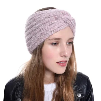 New Fashion Ladies Autumn and Winter Hair Accessories Ear Protection 5 Colors Soft Mohair Cross Women Hair Band