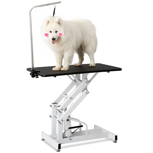 Hydraulic Foldable Stainless Steel  Trimming  Grooming Table Height Adjustable Foot Control Beauty Table  Dog Haircut