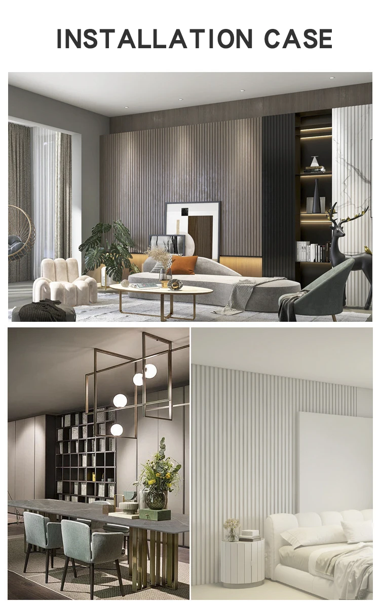Modern Fluted WPC Wall Panel Indoor Outdoor Clading PVC Slat Board ...