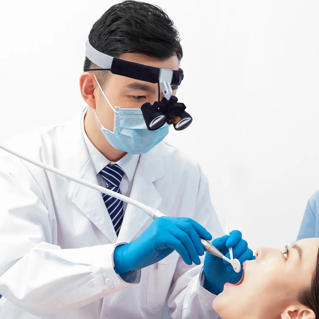 New Design Medical HD Headlight Galileo Glass-frame Type Headband Type Two-way Spiral Magnifier