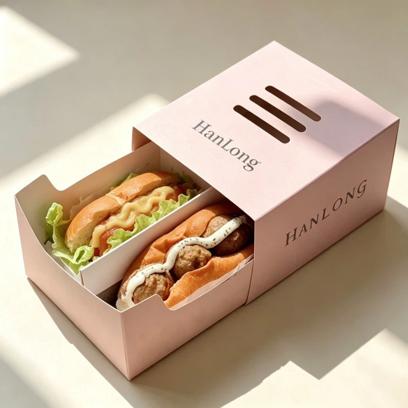 Eco-friendly Food Packaging for Burritos Wrap Taco Hotdog Cheap Paper Boxes Food Container Takeaway Packaging Hot Dog Taco Box