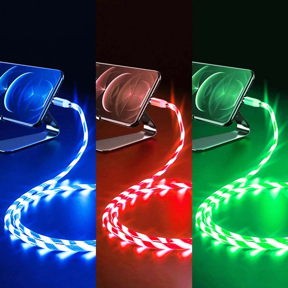 Hot Sale Led Light Glowing Usb Charging Data Cable Illuminated Fast Charger For Mobile Phone For