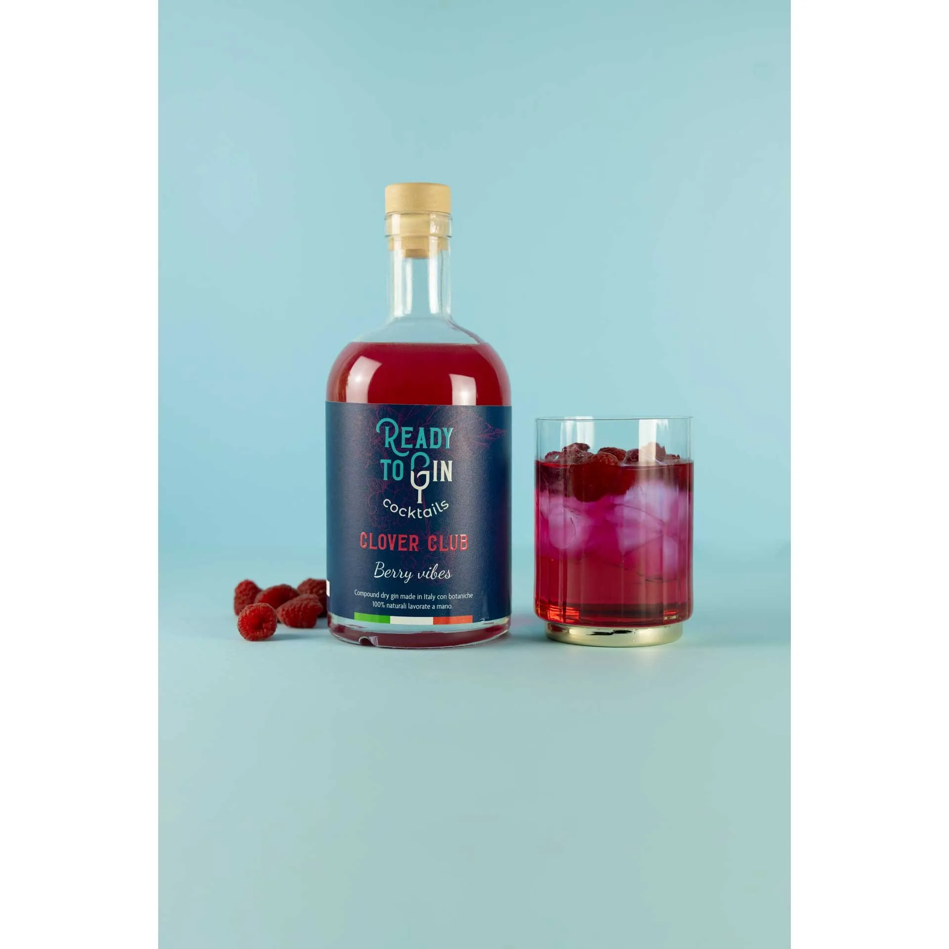 Ready To Gin Clover Club Berry Vibes 700ml Ready To Drink Cocktail Deep Red Color