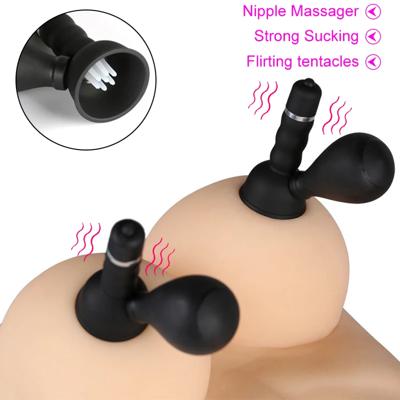 Free Custom Box - Nipple Sucker Stimulator Vibrator Female Breast Enlargement Nipples Massager Brush Clit Adult Sex Toys