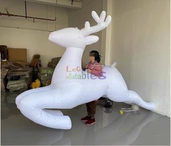 Giant Inflatable Deer Reindeer Costume Model  Christmas Life Size Reindeers Walking Decor for Festival Display Street Parade