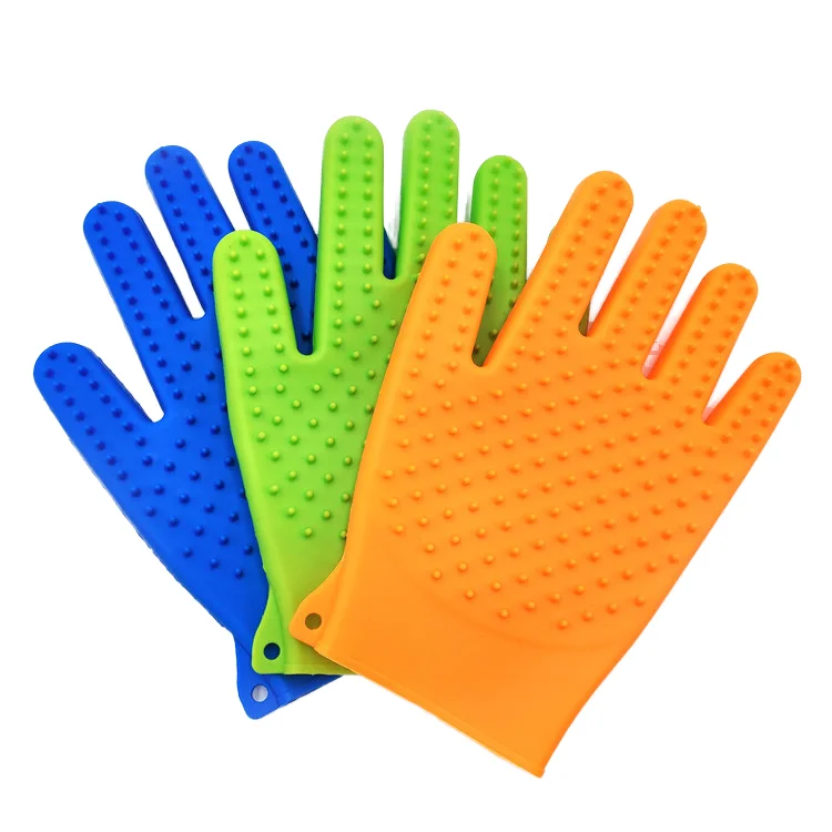 Umweltfreundliche Silikon-Handschuhe für Hundehaare mit Kamm-Funktion – zum Baden, Reinigen, Entfernen von losen Haaren sowie zum Verhindern von Kratzen und Beißen