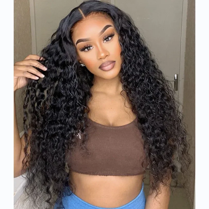 Deep Curly 5x5 Silk Base Closure Brazilian Remy Human Hair Natural Black Topper_voghion.com
