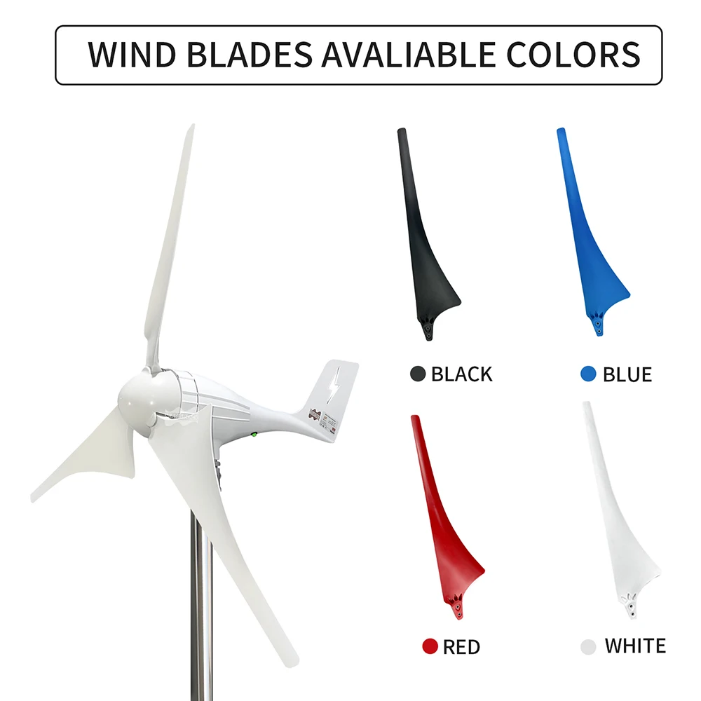 600W 12V 24V 3 Blades Residential AC Hawt Wind Mill Generator Wind  TurbineとFree MPPT Controller Charging Indicator LED