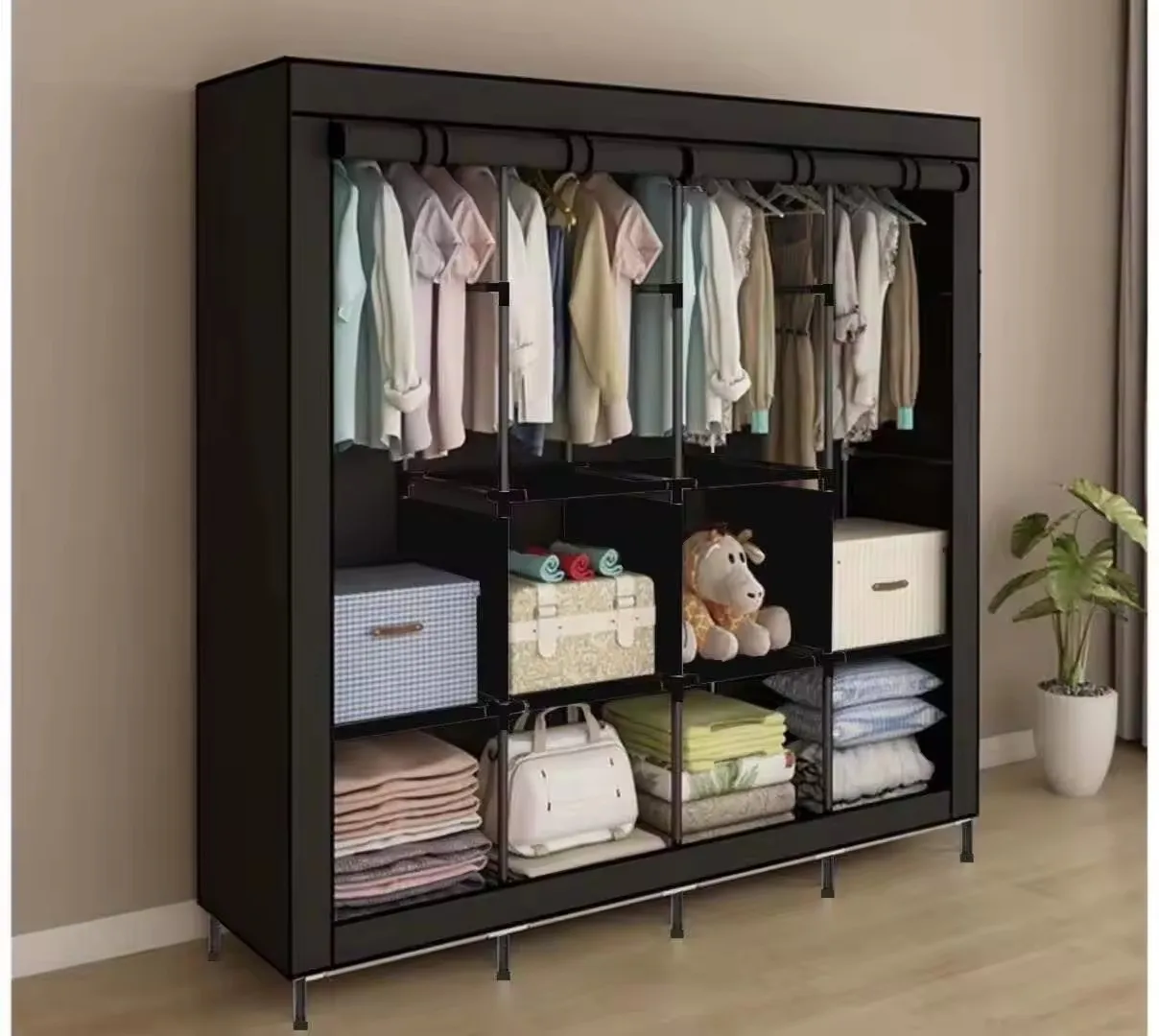 Unique Design Storage Cabinet Large Space Wardrobe Cabinet Household Bedroom Closet