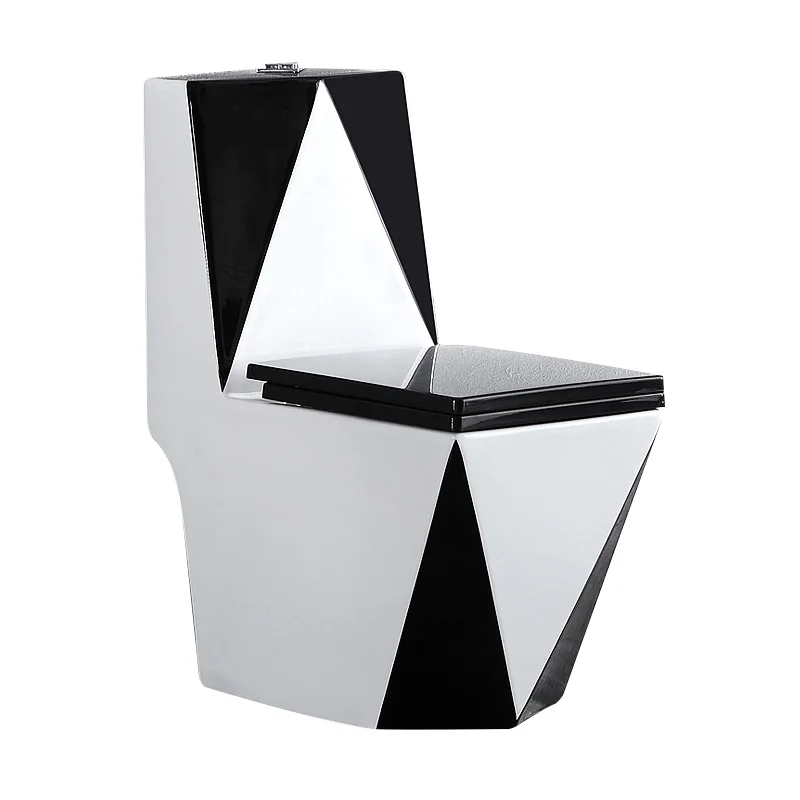 Modern Bathroom Color Diamond Shape Ceramic One Piece Toilet Floor Mounted s Trap Coloured Dual Flush Toilet