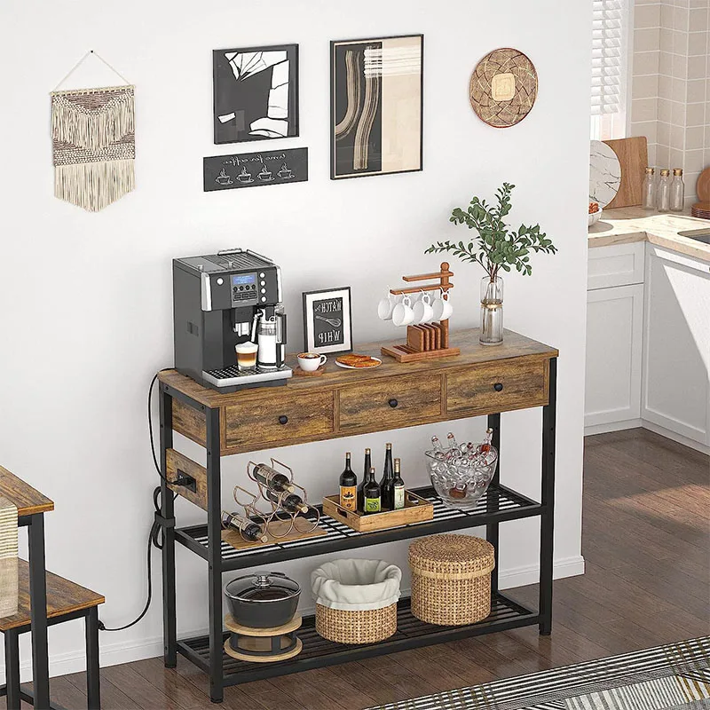 Entryway Table Console Table With 3 Drawers Sofa Table Narrow Long With ...