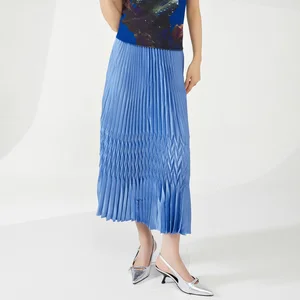 2025 Summer New Style High Waisted Loose Mid-Length Women's A-Line Skirt Factory Direct Wholesale Pleated Skirt for Women