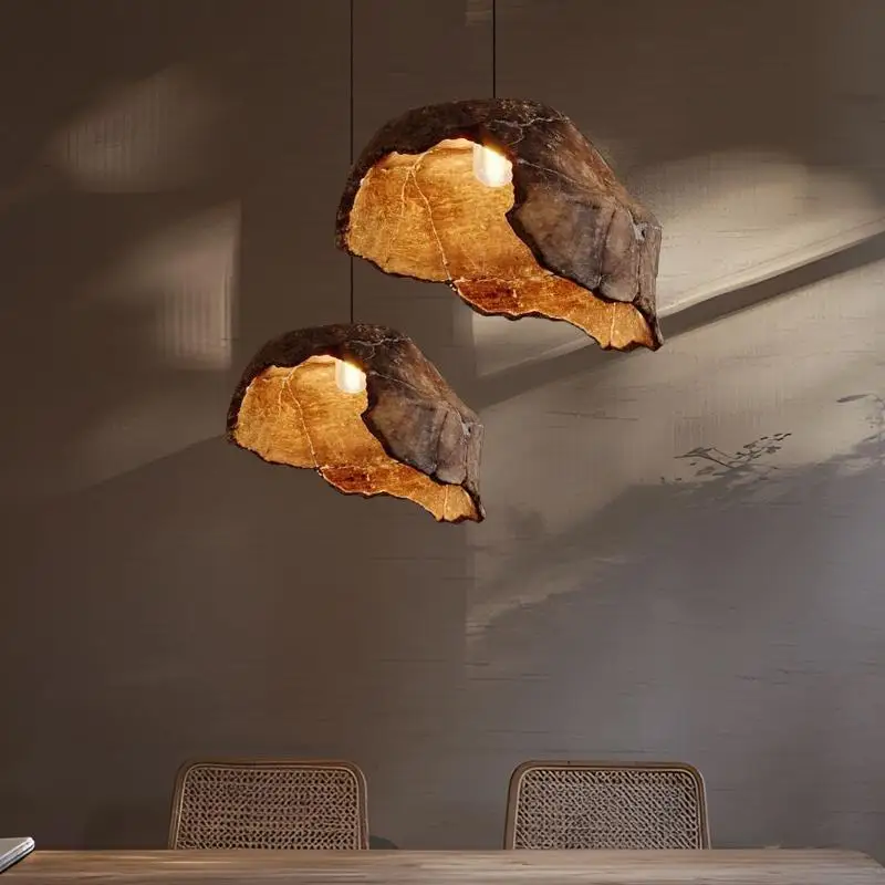 Japanese Wabi Sabi Pendant Lighting Restaurant bar Counter Tea Room Café Artistic Creative Design with Withered Lotus Lamps
