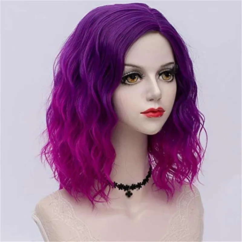 Women's middle part curly hair corn perm buy bubble face wig