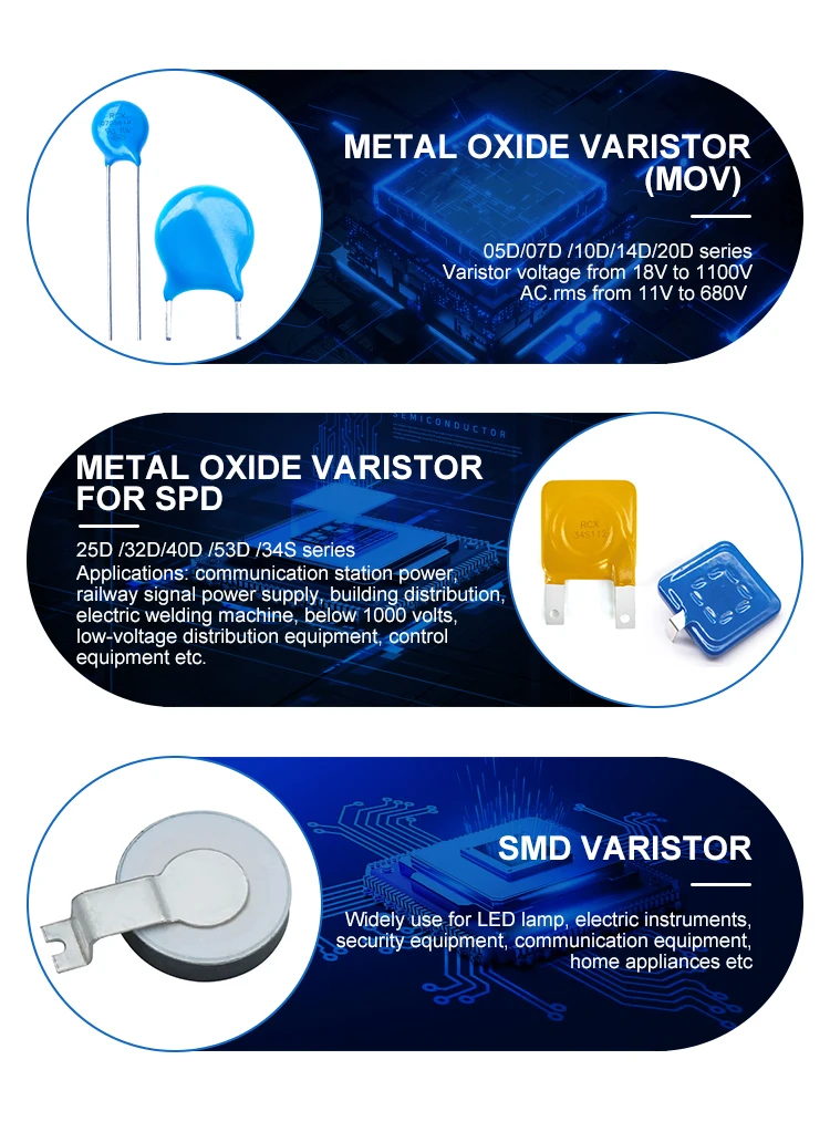 3movs Varistor Resistor 7d471k 10d471k 14d391k 14d431k 14d681k 20k431